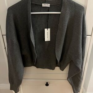Babaton Charcoal Open-Front Cardigan